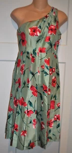 EXPRESS One Shoulder Silk Pleated Floral Dress size 4 - Picture 1 of 3