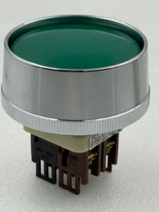 Fuji AH30-B3G11 Momentary 1NC 1NO Ring Guard Green Mushroom Head Push Button New - Picture 1 of 10