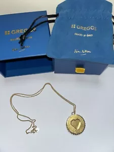 Greggs X Dion Kitson 22 Carat Gold Plated Icons - Jammy Heart Locket Necklace - Picture 1 of 5