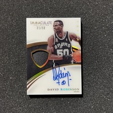 2014-15 Panini Immaculate DAVID ROBINSON #22 Jersey Auto 01/50 NBA CARD