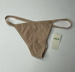 Aerie String Tanga Gr. XS AE Höschen Unterhose hellbraun Neu mit Etikett - Bild 1 von 5