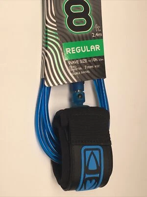 Surfboard LONGBOARD ankle leash ocean & earth 8' foot Blue DOUBLE SWIVEL 8 foot - Image 1 of 4