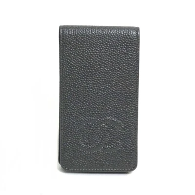 CHANEL Mark iPhone4/4S Funda iPhone Accesorio iPhone Funda Cuero Caviar Gris Foto 1 de 4