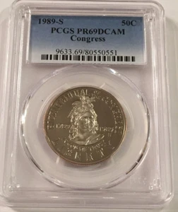 1989-S Congress Proof Half Dollar 50c Commemorative PCGS PR-69 DCAM  - Picture 1 of 4