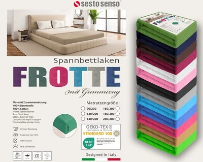Spannbettlaken 180X200, 200X200 für Topper Frottee mit Gummizug 100% Baumwolle - Bild 1 von 4