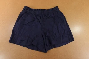 Quince Womens Size Large Navy Blue 100% Linen High Rise Pocketed Shorts NWT - Picture 1 of 10
