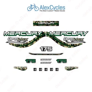 Mercury OptiMax Bluewater 175 HP Army Camo Camouflage Outboards Decals Stickers - Imagen 1 de 1