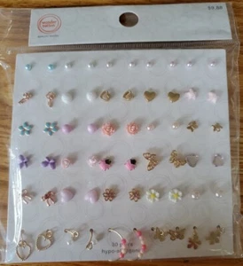 30 Pair New Hypo Allergenic Girls Charm Earring Sets Wonder Nation - Picture 1 of 5