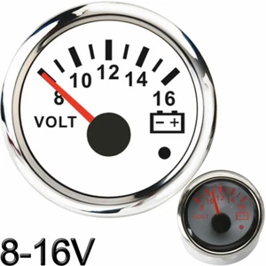 52mm Boat Car Auto for Voltmeter Meter 8-16V Pointer Voltage Volt Gauge Red LED - Picture 1 of 12