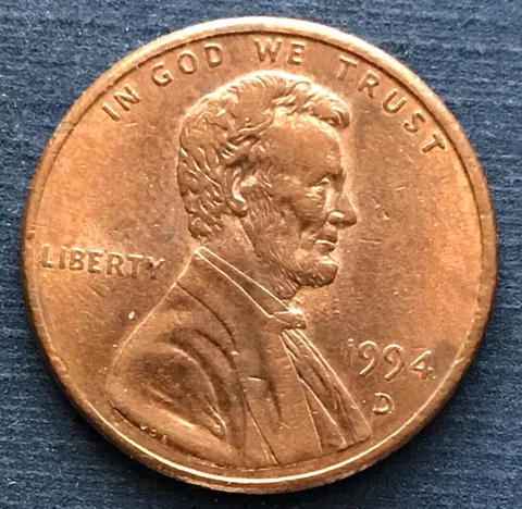 1994 D Lincoln Memorial Cent penny Coin Double Die D, #4 with tail error Cover