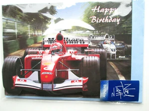 Happy Birtday Wish 3D Cool Card Print F1 Michael Schumacher Ferrari Race Formel1 - Picture 1 of 6
