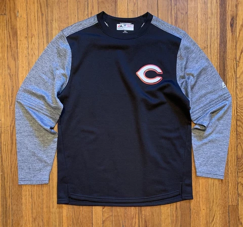 Majestic MLB Cincinnati Reds Therma Base Pullover Men's Size Medium Black Gray Cover