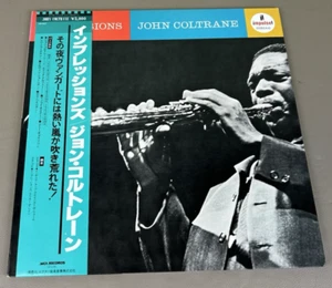 JOHN COLTRANE IMPRESSIONS LP JAPAN 1980 RE SUPER RARE WHITE LABEL W/OBI (BB-387) - Picture 1 of 6