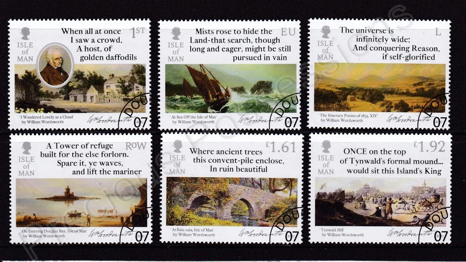SG 2539-2544 ISLE OF MAN USED CTO STAMP SET 2020 WILLIAM WORDSWORTH - Image 1 of 1