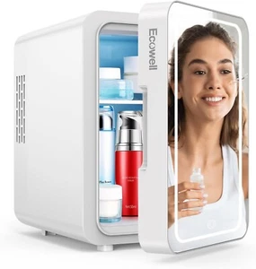 Skincare Fridge, Mini Fridge with LED Mirror for Makeup, Cooler & Warmer, AC/DC - Picture 1 of 6