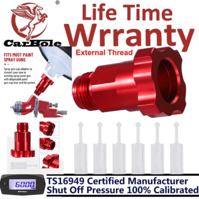 Adaptador conector taza pistola pulverizadora M16*1,5 mm rosca externa roja universal Foto 1 de 4