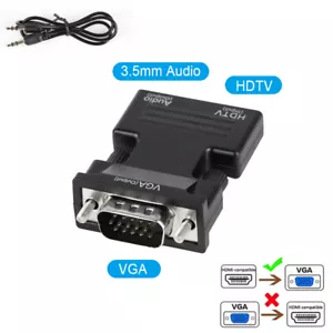 HDMI to VGA Adapter/Converter,1080P HDMI Female to VGA Male Converter Adapter~ - Picture 1 of 14
