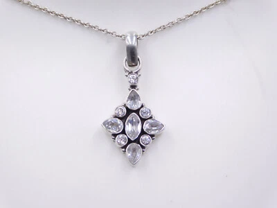 6.80 GM Zirconia Cubica Taglio Pietra Fatto a Mano 925 Pendente Argento Sterling - Immagine 1 di 4