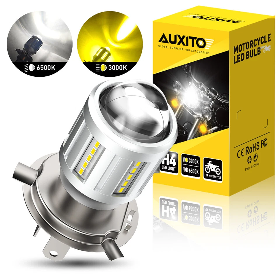 AUXITO Faro LED Moto H4 9003 Bombillas Blanco Ámbar Luz de haz alto/bajo Foto 1 de 4