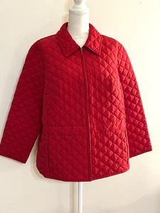 Women's Gorgeous Red Quilted Jacket Coat ~ Size 2X ~ Pendleton ~ Full Zip ~ EUC! - Picture 1 of 4