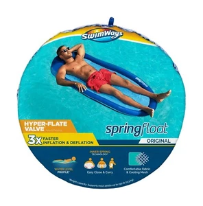 SwimWays Spring Float Sedia salotto piscina originale con valvola iperflate Aqua - Foto 1 di 2