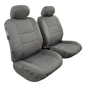 Canvas Seat Covers For Toyota Landcruiser 80 Series Grey Waterproof Front Set - Bild 1 von 3