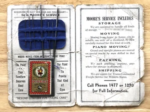 ANTIQUE 1920s HARRY E MOORE STORAGE MOVERS SPOTSWOOD'S NEEDLES ADVERTISEMENT - Picture 1 of 11