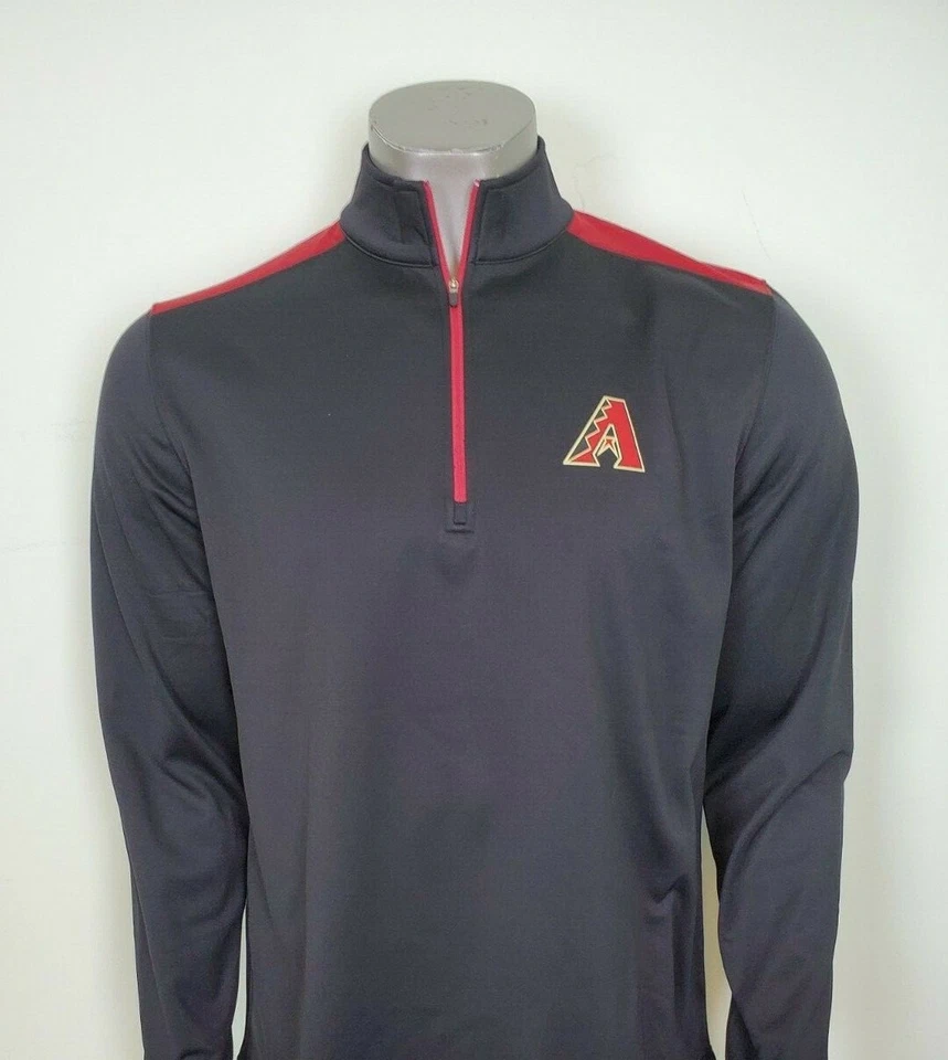 Arizona Diamondbacks Majestic 1/4-Zip Fleece Lined Mock Neck Pullover Jacket New - Image 1 of 1