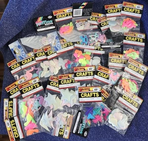 35 Vintage Puffins Soft Shapes Craft Journals Sewing Embellish Variety 150+ Pcs  - Picture 1 of 8