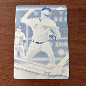 2017 Topps Chrome David Price Boston Red Sox Cyan Printing Plate 1/1 - Picture 1 of 6