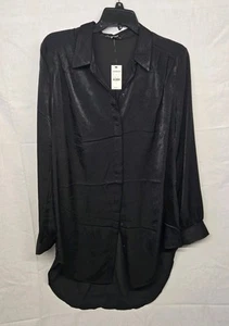 Express Tunic Top Metallic Black Women's Size Large NWT - Picture 1 of 5
