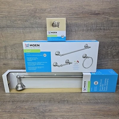 Kit de accesorios de baño Moen 5 piezas toallero salvia níquel DN6893BN DN6824BN 6803 Foto 1 de 4