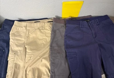 "5x Pantalones Cortos LEE Calce Relajado Elastizados Carga Tiro Medio Multicolor Para Mujer Talla 8 30x8""" Foto 1 de 4