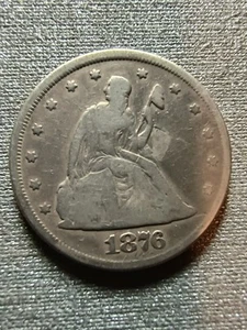 1876 20 Cent Silver US Type Coin Rare Low Mintage - Picture 1 of 3