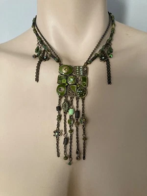 Collar vintage Art Deco ornamentado llamativo Foto 1 de 4