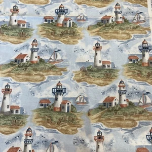 1 yd - Beach Lighthouses Cotton Fabric - Blank Quilting 2008 Patt# BTR-5515 - Picture 1 of 7