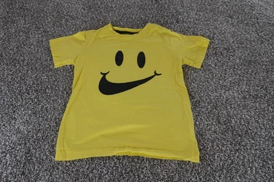 Nike Shirt Youth Extra Small Yellow Go The Extra Smile Swoosh Graphic Tee Kids - Image 1 of 4