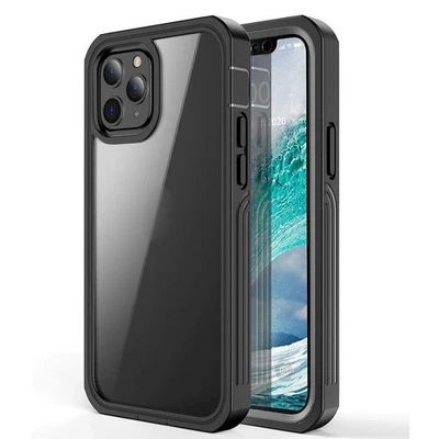 Crusta™ Rugged Tempered Glass Case for iPhone 12 Pro Max - Black - Image 1 of 4