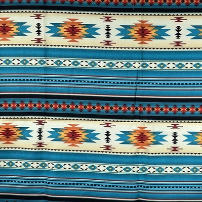 1码加伊丽莎白工作室被子织物西南条纹100%纯棉柔软 — 第 1/4 张图片