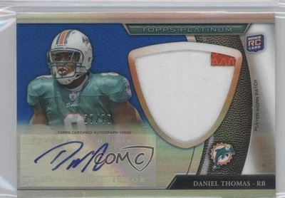 2011 Platinum Blue Refractor Rookie /75 Daniel Thomas RPA Jumbo Patch Auto RC - Image 1 of 2