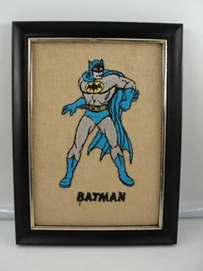 Vintage Batman Framed Needlepoint Embroidery 1966 6x8 National Pubs Periodicals. - Picture 1 of 7