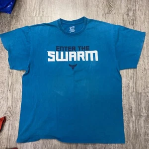 Charlotte Hornets Enter The Swarm 2016 Playoff Shirt Aqua Size XL - Picture 1 of 4