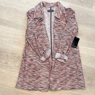 NWT Bagatelle Coral Tweed Open-front Jacket / Cardigan, Size Small - Image 1 of 4