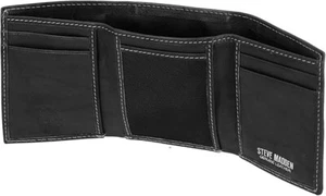 Steve Madden Men's RFID Trifold Wallet with ID Window, Black (Antique), One Size - Picture 1 of 4