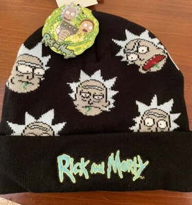 New Rick and Morty Mens Womens Adult Winter Beanie Hat Warm Winter Cap NWT - Picture 1 of 5
