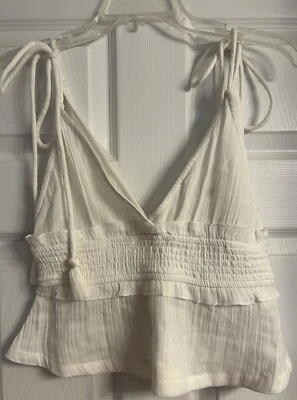 NWT Roxy White Tank Top Size Small Simple Blossom - Image 1 of 4