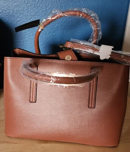 Authentic Bebe Aubrey Satchel Crossbody Purse Tote - COGNAC MSRP $109 - Picture 1 of 7