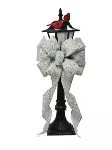 10" Wide Lavender & Green Spring Floral Bow For Lantern-Door-Wreath-Gift-Basket - Picture 1 of 2