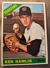1966 Topps Ken Hamlin Baseball Card #69 Senators Second Base Shortstop Mid-Grade