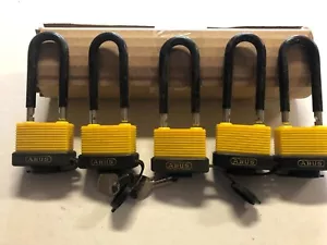 (55) ABUS 70/45HB63 ALL WEATHER SOLID BRASS-2.5" SHACKLE-ALL KEYED THE SAME - Picture 1 of 3